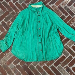 Umgee Linen Blend Button Down Top